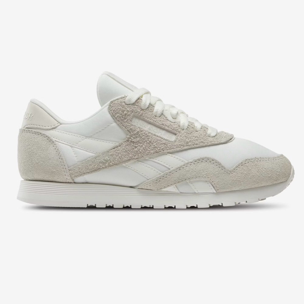 Women’s Reebok Classic Nylon Tennis Shoes Size 7 Cream and White